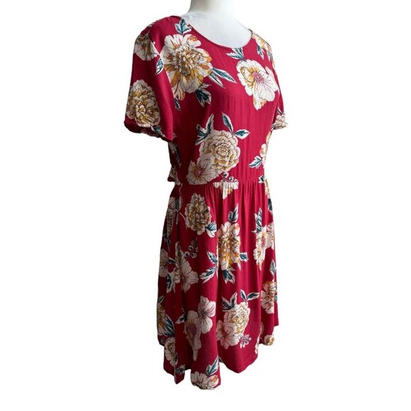 Roxy Dress Hello Cilento Short Sleeve Mini Back Cut-Out Boho Women's Size M - Picture 5 of 10